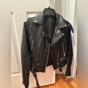 Black faux leather jacket